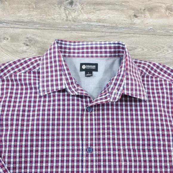 Haggar Clothing Mens Large Dress Shirt Long Sleeve Office Work Casual Patriotic - Picture 4 of 9